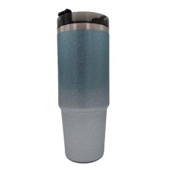 Preview: Trinkbecher Glitzer blau groß